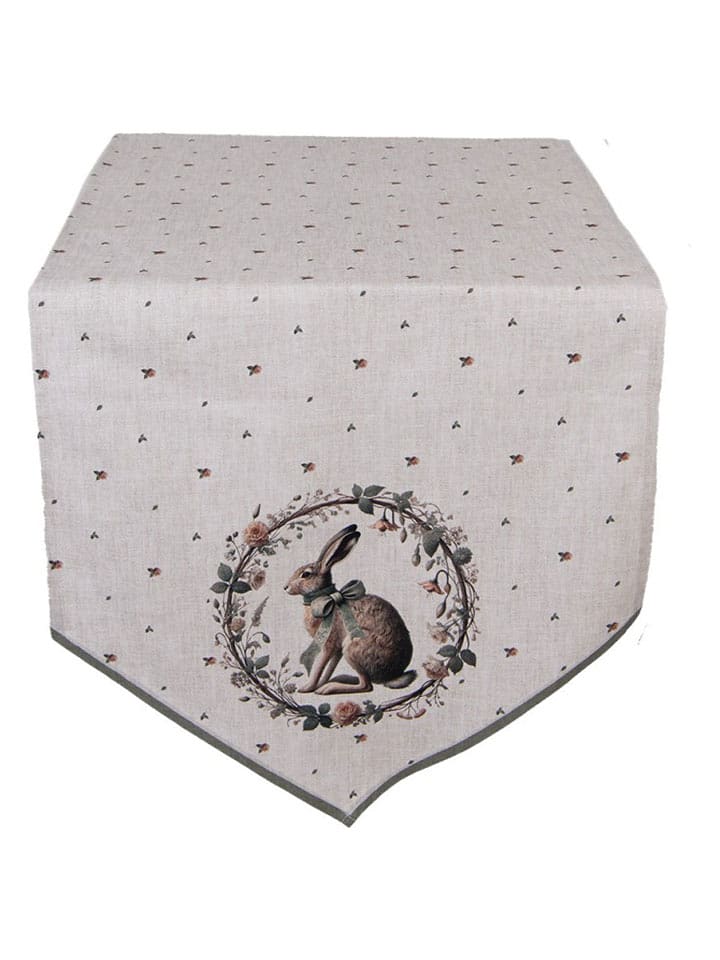 Clayre & Eef Bieżnik w kolorze beżowo-czarnym - 160 x 50 cm rozmiar: onesize