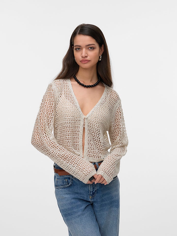 Vero Moda Kardigan w kolorze kremowym rozmiar: L