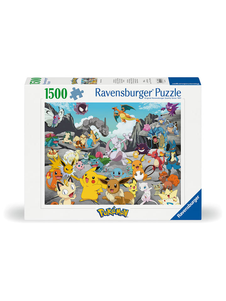 Ravensburger 1500-częściowe puzzle "Pokémon Classics" - 14+ rozmiar: onesize