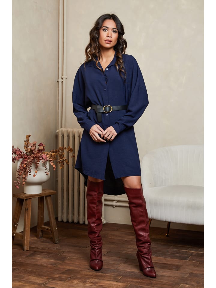 Joséfine Sukienka "Djess" w kolorze granatowym rozmiar: L