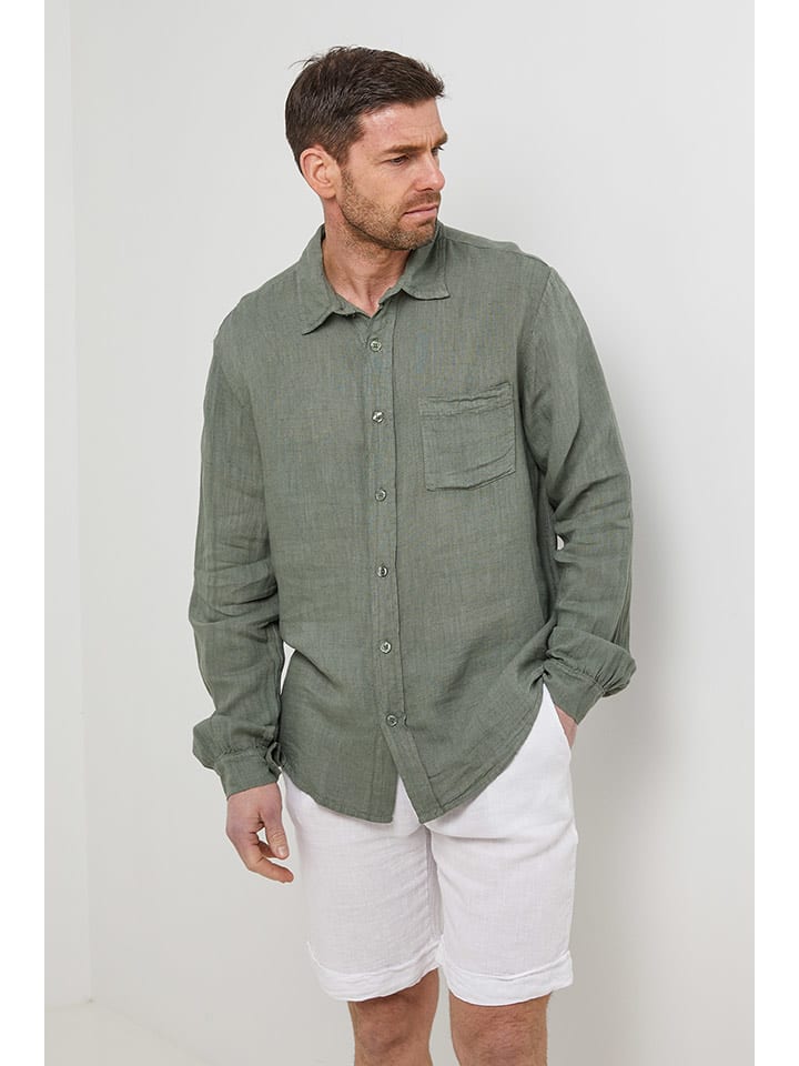 Rodier Lin Lniana koszula w kolorze khaki rozmiar: XL/XXL