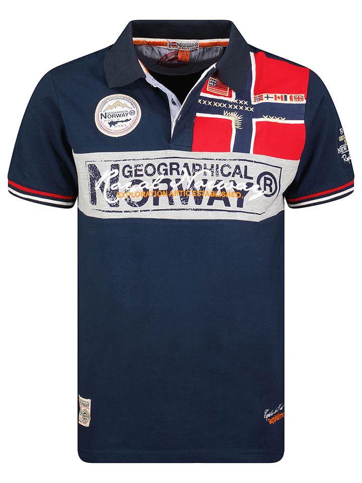 Geographical Norway Koszulka polo "Kidney" w kolorze granatowym rozmiar: S