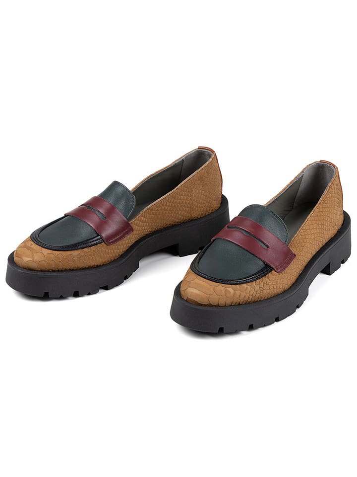 Anna Morellini Skórzane mokasyny "Marbara" w kolorze jasnobrązowym rozmiar: 39