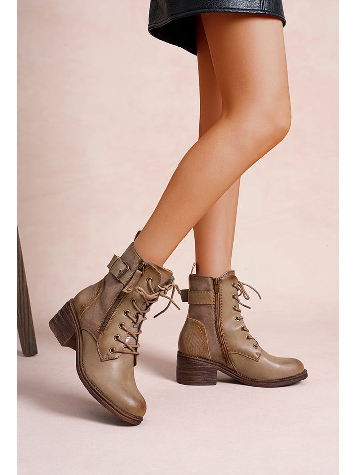 Foreverfolie Botki w kolorze beżowym rozmiar: 36