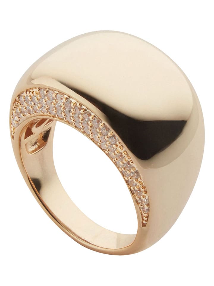 U.S. Polo Assn. Pozłacany pierścionek z kryształami rozmiar: 54,5