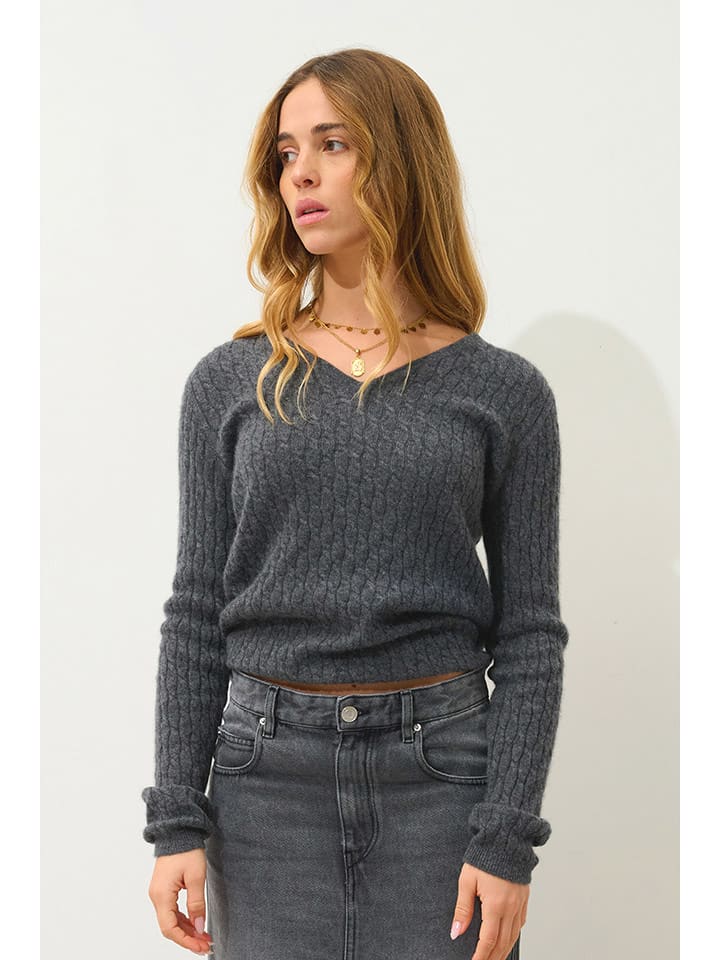 AUTHENTIC CASHMERE Kaszmirowy sweter "Grasmoor" w kolorze szarym rozmiar: L