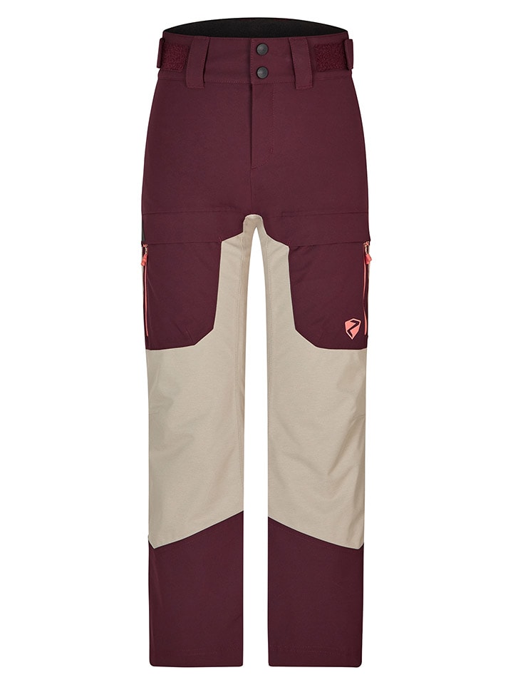 Ziener Spodnie narciarskie "Aysal" w kolorze beżowo-czerwonym rozmiar: 104