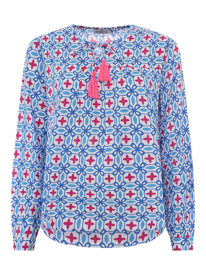 Zwillingsherz Bluzka "Grafisch Classic" w kolorze niebiesko-błękitnym rozmiar: L/XL