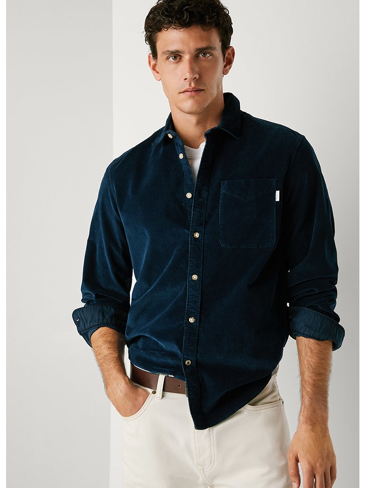 Pepe Jeans Koszula sztruksowa "Clayton" w kolorze granatowym rozmiar: XXL