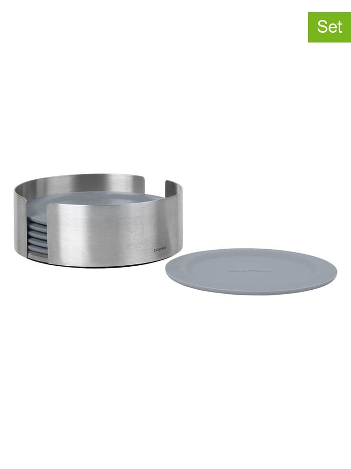 Blomus 7-częściowy zestaw "Lareto" w kolorze srebrno-szarym - Ø 11 cm rozmiar: onesize