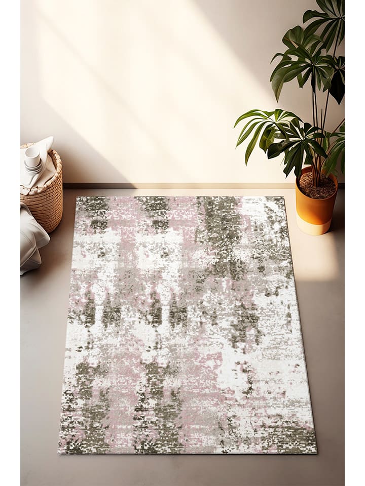 Conceptum Hypnose Dywan "CT-1079" w kolorze beżowo-kremowo-oliwkowym rozmiar: 80x150 cm