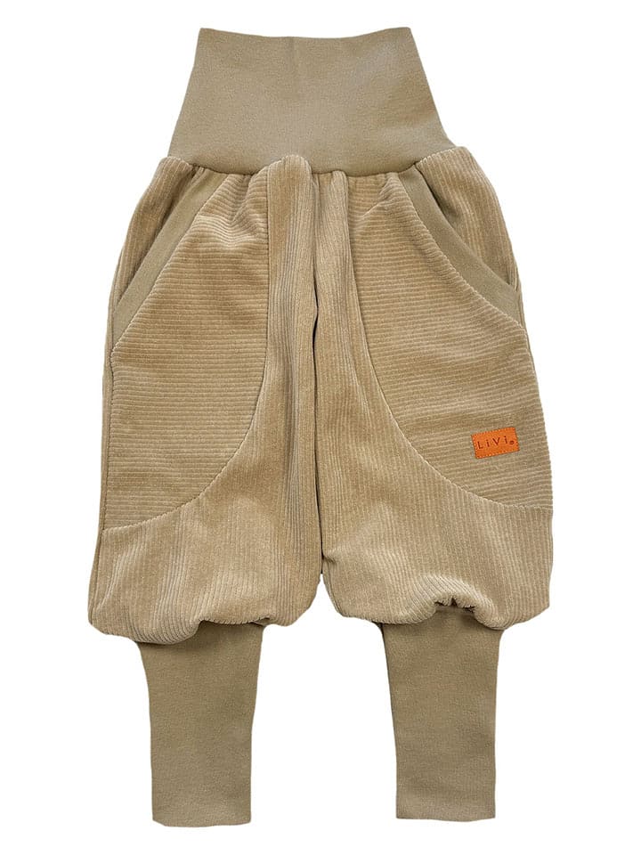 LiVi Spodnie "Nickycord Sand" w kolorze jasnobrązowym rozmiar: 116/122