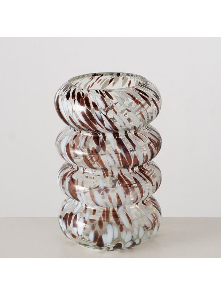 Boltze Wazon "Tocka" w kolorze biało-brązowym - wys. 28 x Ø 19 cm rozmiar: onesize