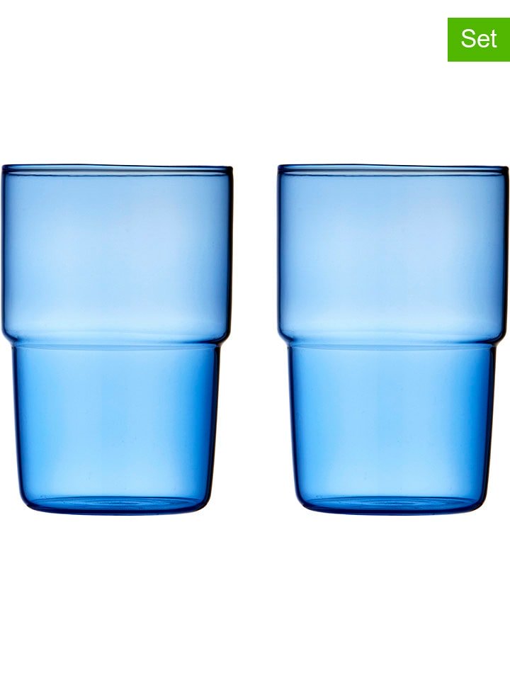 Lyngby Glas Szklanki (2 szt.) w kolorze niebieskim - 400 ml rozmiar: onesize