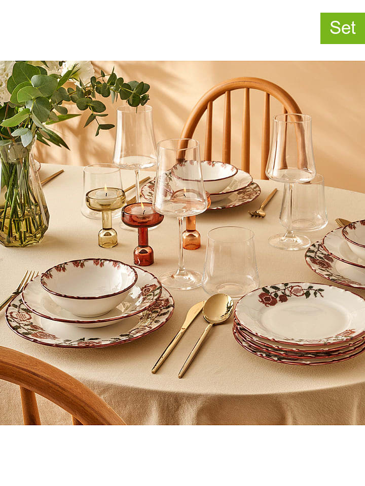 BELLA MAISON 18-częściowy zestaw talerzy "Jolly" w kolorze czerwonym rozmiar: onesize