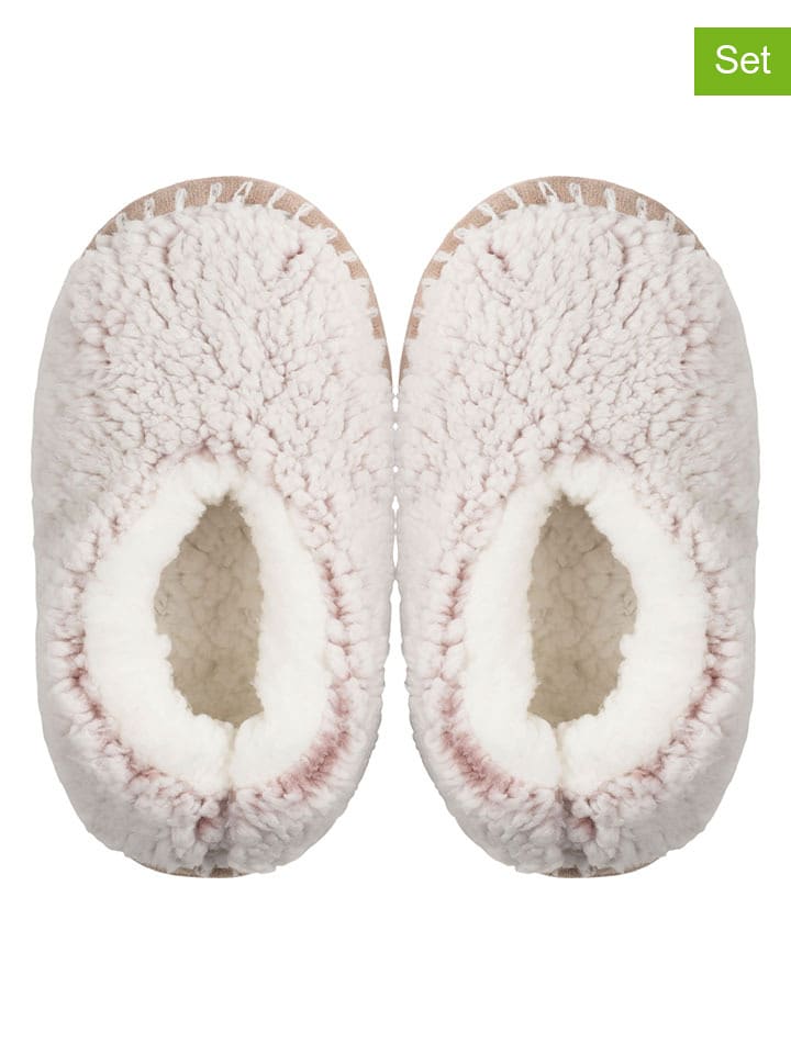 Lemon socks Kapcie (3 pary) w kolorze kremowym rozmiar: 35-38