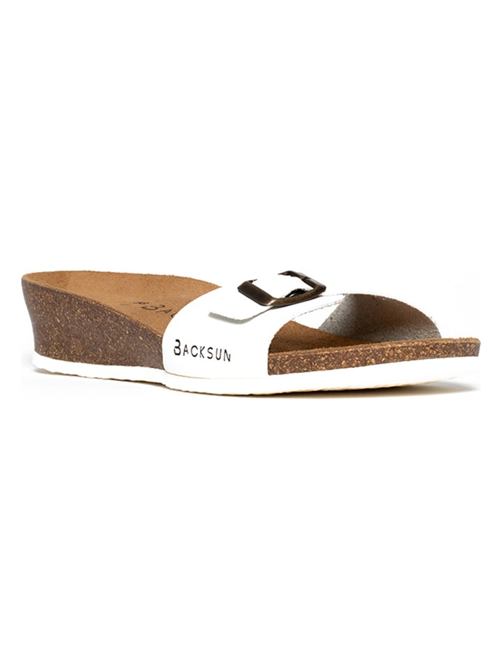 BACKSUN Klapki w kolorze białym na koturnie rozmiar: 38