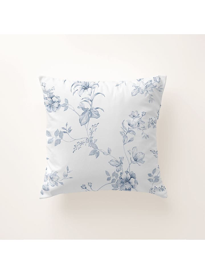 Pierre Cardin Perkalowa poszewka w kolorze błękitno-białym na poduszkę rozmiar: 65x65 cm