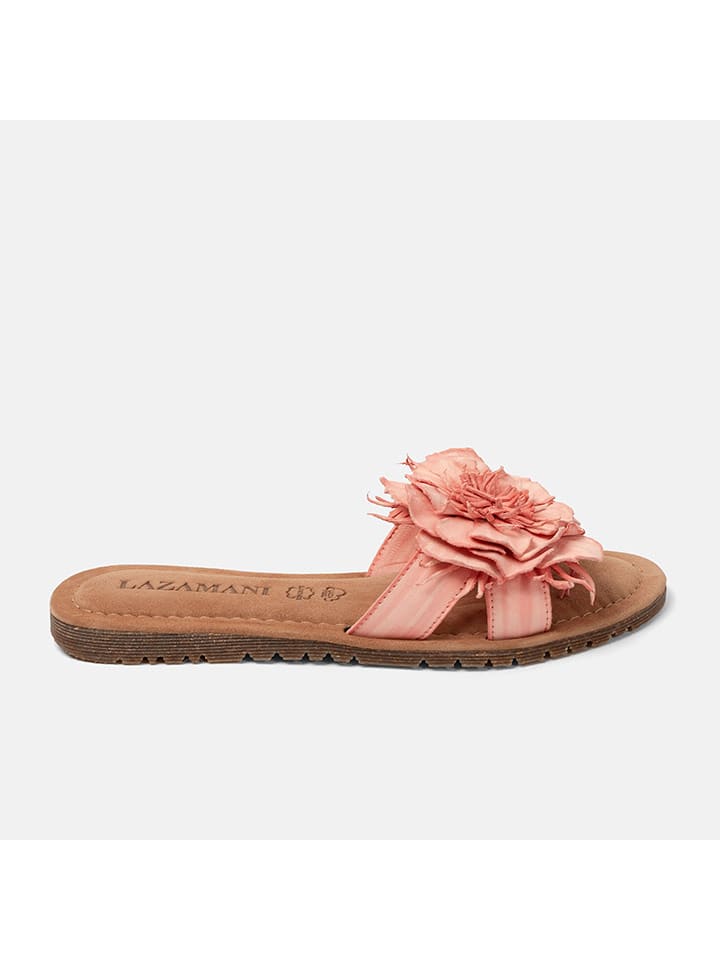 Lazamani Skórzane klapki w kolorze jasnoróżowym rozmiar: 41