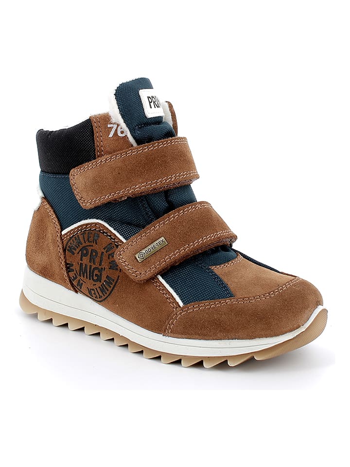 Primigi Skórzane botki zimowe w kolorze granatowo-brązowym rozmiar: 38