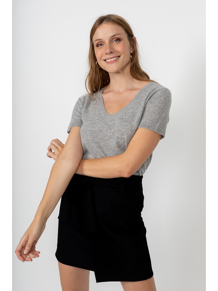 Perfect Cashmere Kaszmirowa koszulka "Efimia" w kolorze jasnoszarym rozmiar: L