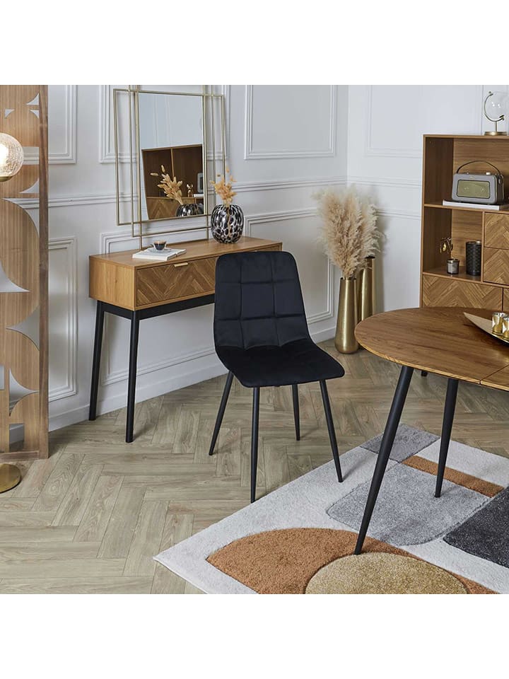 Rétro Chic Krzesło "Mateo" w kolorze czarnym - 45 x 88 x 52 cm rozmiar: onesize