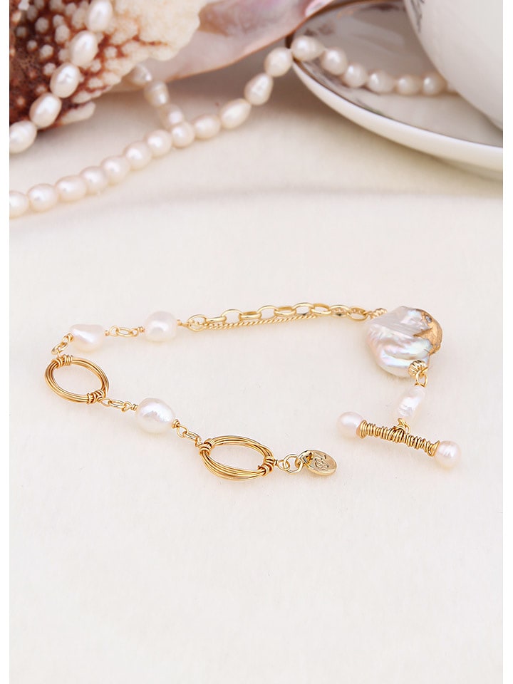 L'Atelier de Gaia Pozłacana bransoletka z perłami rozmiar: onesize