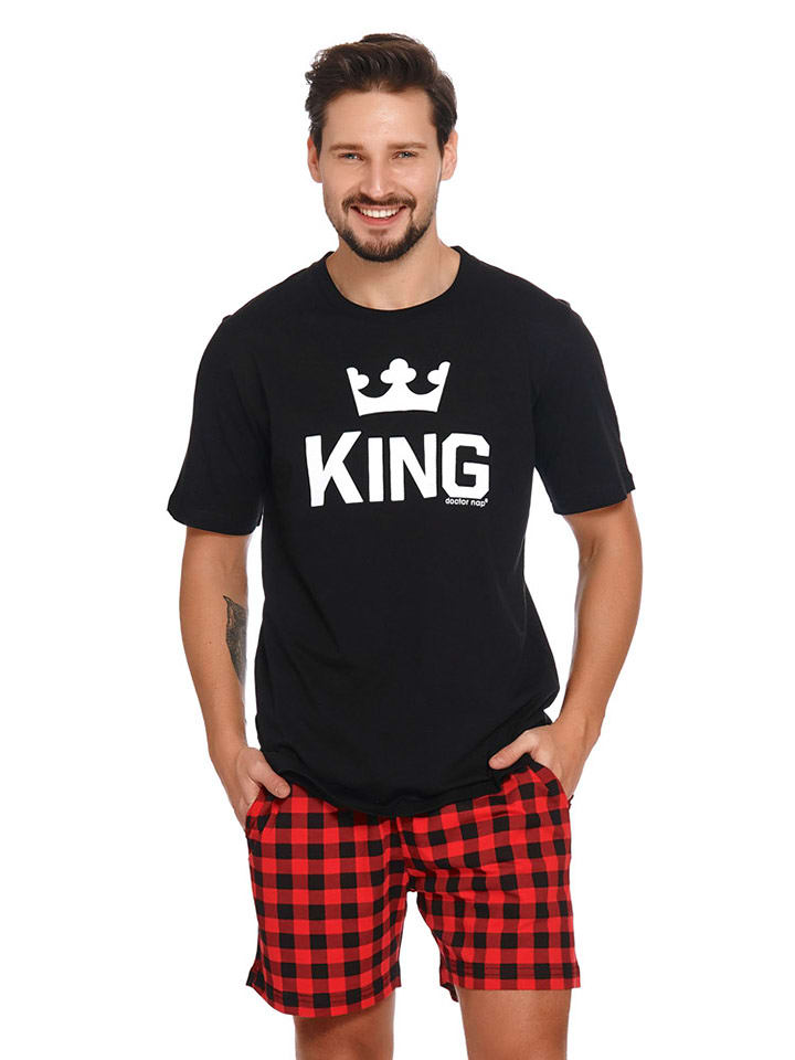 Doctor Nap Piżama w kolorze czarno-czerwonym rozmiar: XXL