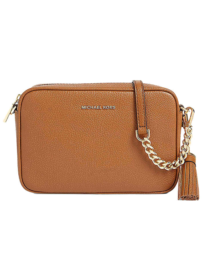 Michael Kors Skórzana torebka w kolorze jasnobrązowym - 21 x 14 x 6 cm rozmiar: onesize