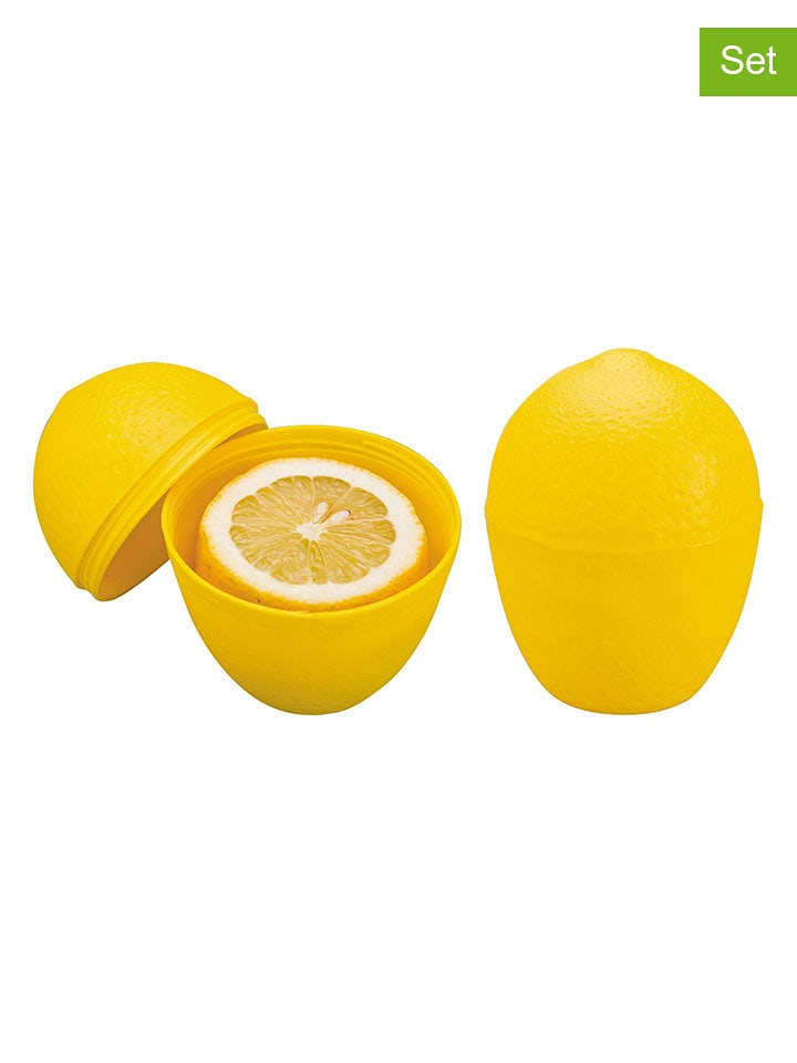 Ibili Pojemnik (2 szt.) w kolorze żółtym na cytrynę - 11 x Ø 9 cm rozmiar: onesize