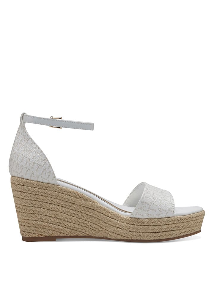 Marco Tozzi Sandały w kolorze białym na koturnie rozmiar: 39