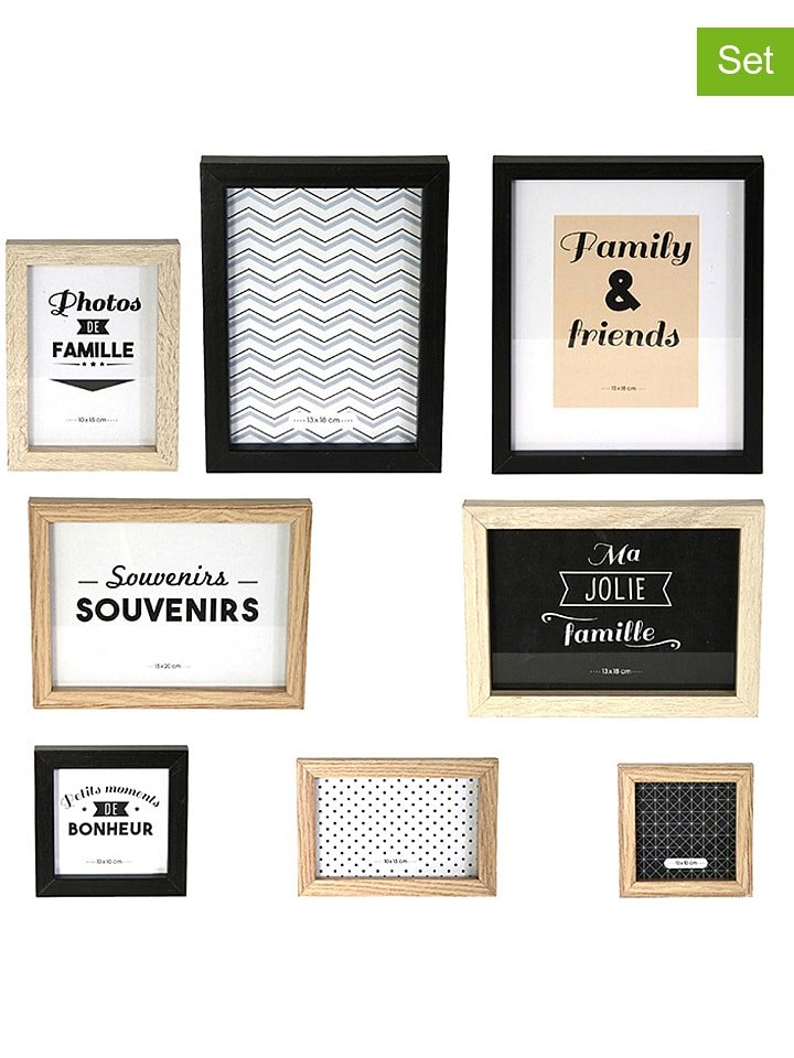 THE HOME DECO FACTORY Ramki (8 szt.) w kolorze czarnym i jasnobrązowym na zdjęcia rozmiar: onesize