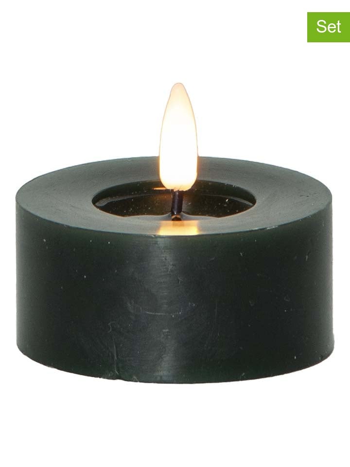 STAR Trading Świece LED (2 szt.) w kolorze zielonym - wys. 5,5 x Ø 7 cm rozmiar: onesize