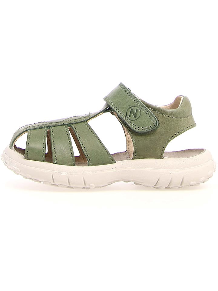 Naturino Skórzane półsandały "Bintan" w kolorze zielonym rozmiar: 23