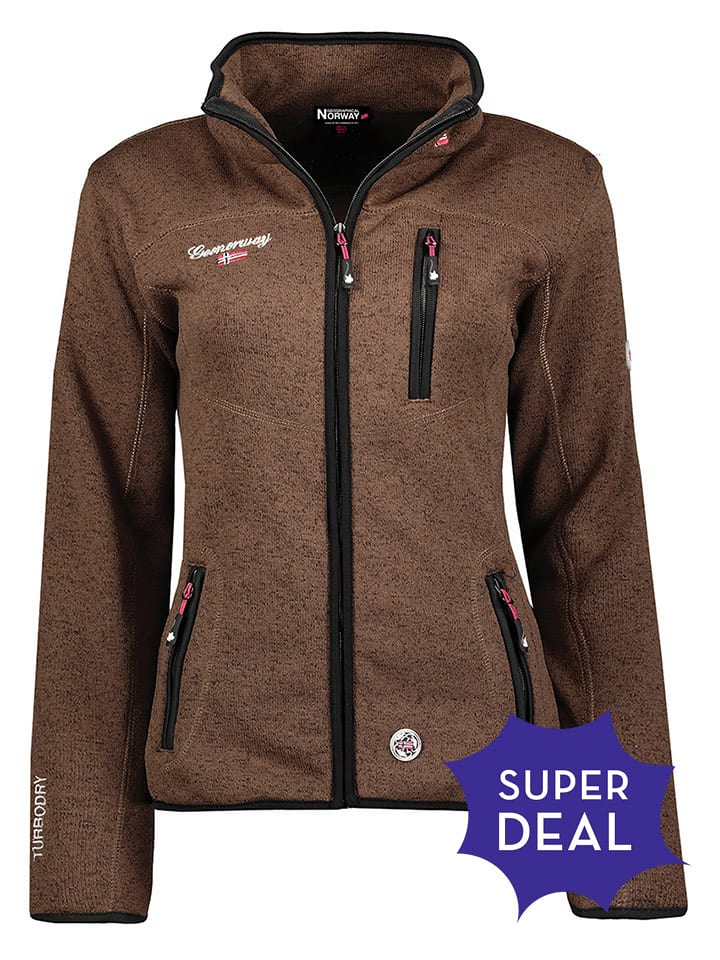 Geographical Norway Kurtka polarowa w kolorze brązowym rozmiar: L