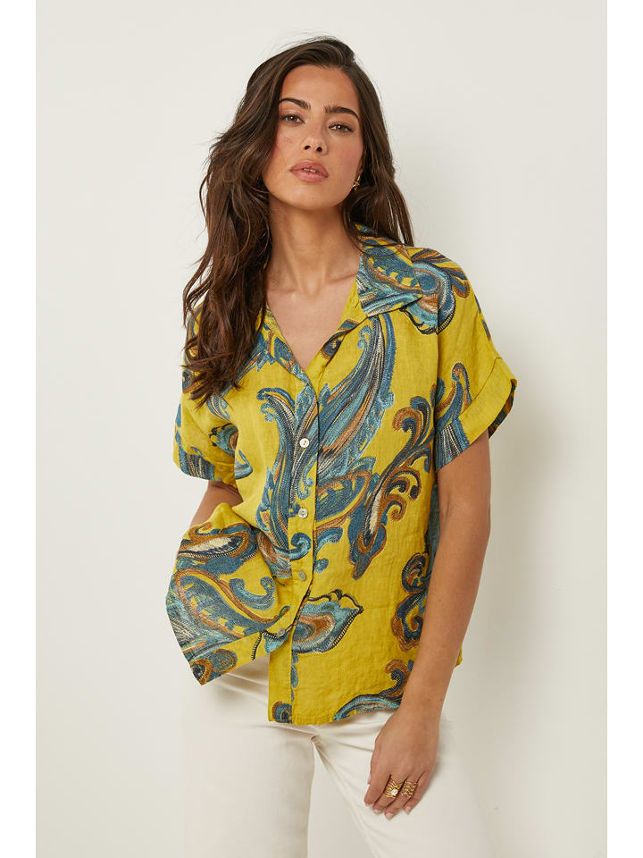 Le Monde du Lin Lniana bluzka w kolorze żółtym rozmiar: 34/36