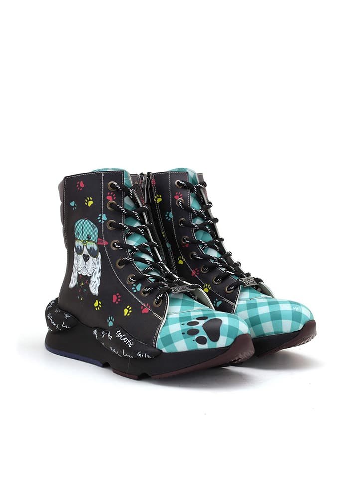 Goby Botki w kolorze czarno-turkusowym rozmiar: 39