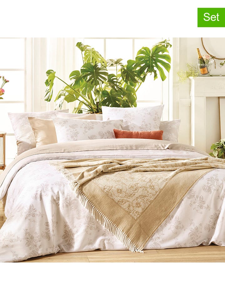 Cacharel textiles Satynowe poszewki (2 szt.) w kolorze szarym na poduszkę rozmiar: 50x70 cm