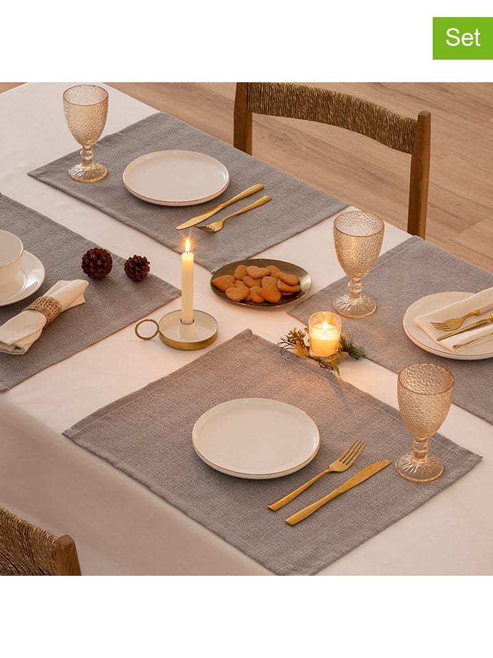 Mint Rugs Podkładki stołowe (2 szt.) w kolorze jasnoszarym - dł. 50 x 40 cm rozmiar: 50x40 cm