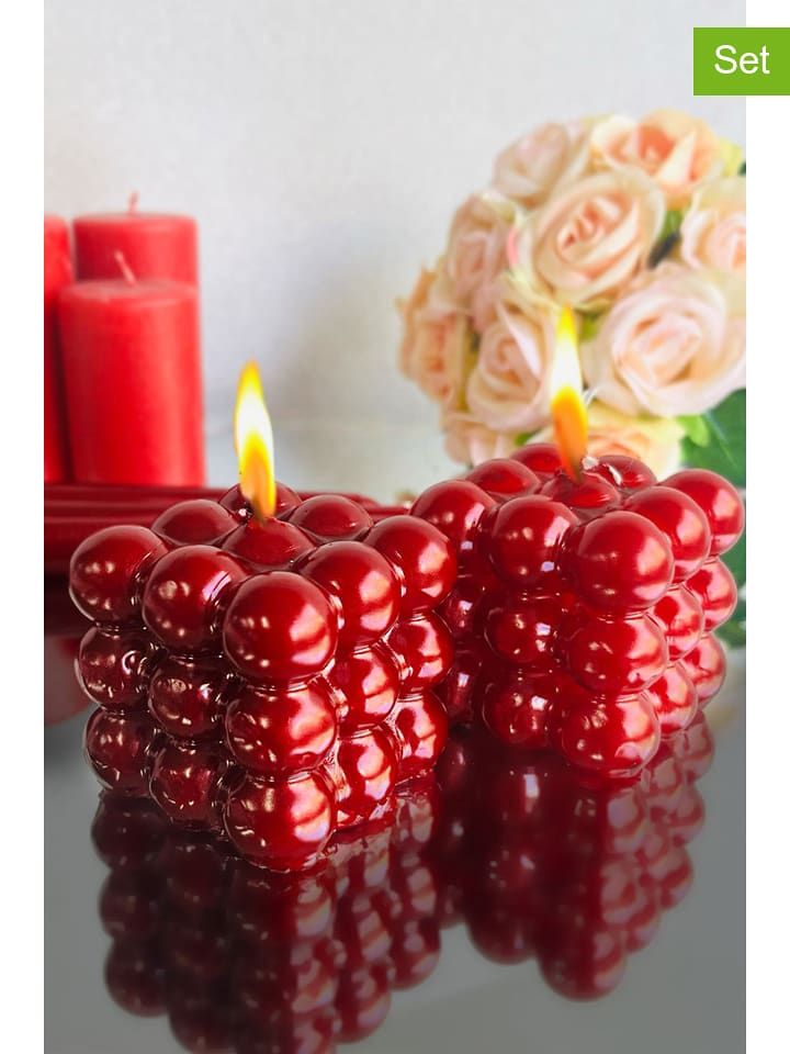 Lucky Bees Świece (2 szt.) w kolorze czerwonym - 2x 130 g rozmiar: onesize