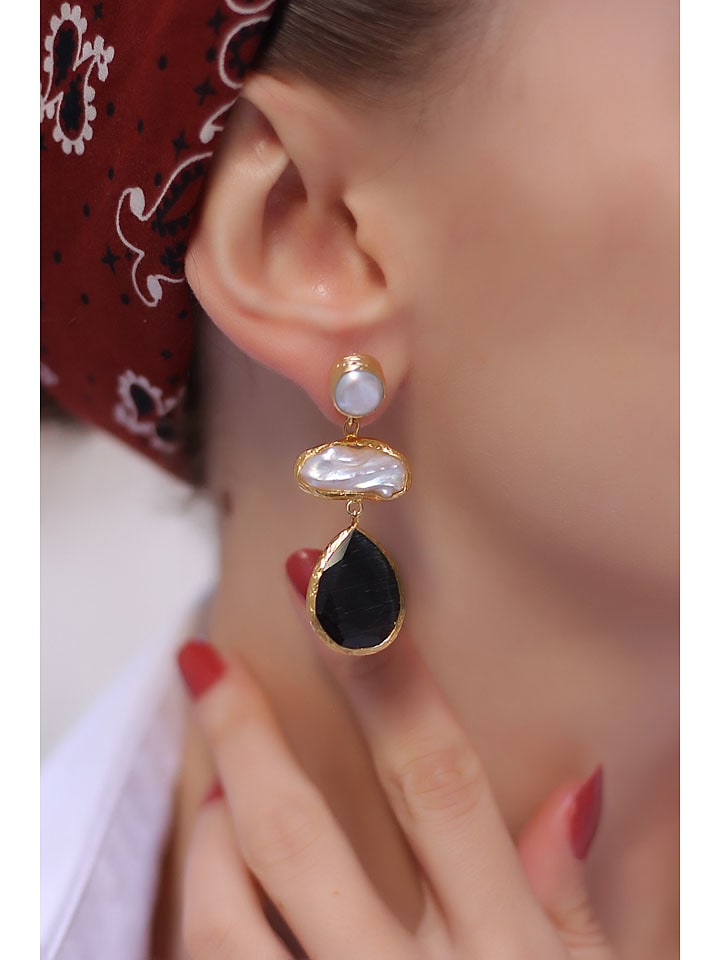 L'Atelier de Gaia Pozłacane kolczyki z kamieniami szlachetnymi rozmiar: onesize