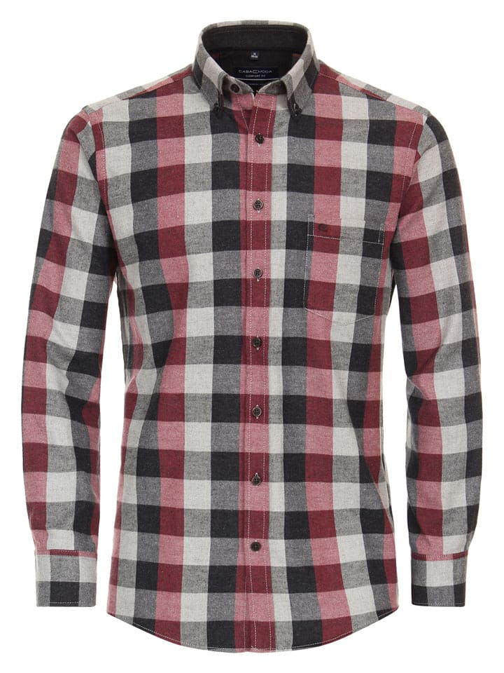 CASAMODA Koszula - Comfort fit - w kolorze kremowo-czarno-czerwonym rozmiar: 3XL