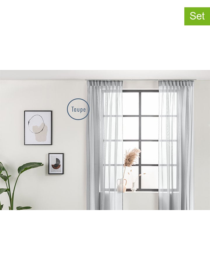 Lifa Living Zasłony (2 szt.) w kolorze szarobrązowym rozmiar: 150x250 cm