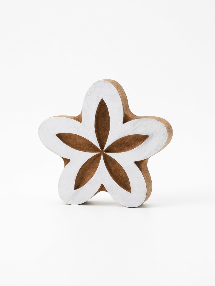 Samimi Stempel "Flower" w kolorze jasnobrązowo-białym - 9 x 9 cm rozmiar: onesize