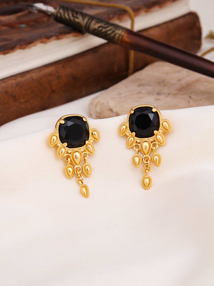 L'Atelier de Gaia Pozłacane kolczyki-wkrętki z kocim okiem rozmiar: onesize