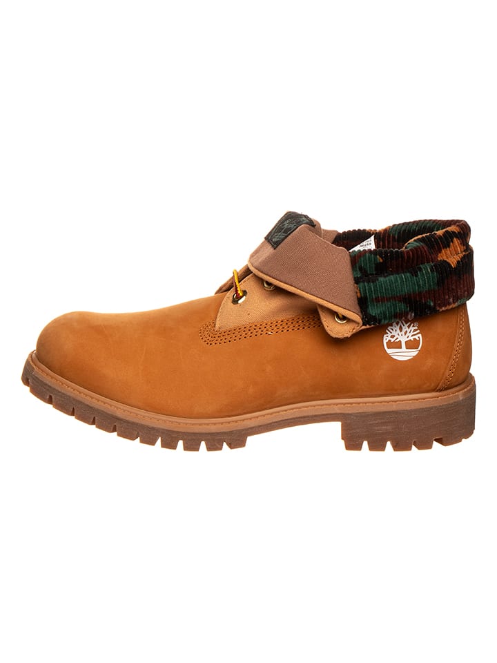 Timberland Skórzane botki "Rolltop" w kolorze jasnobrązowym rozmiar: 44,5