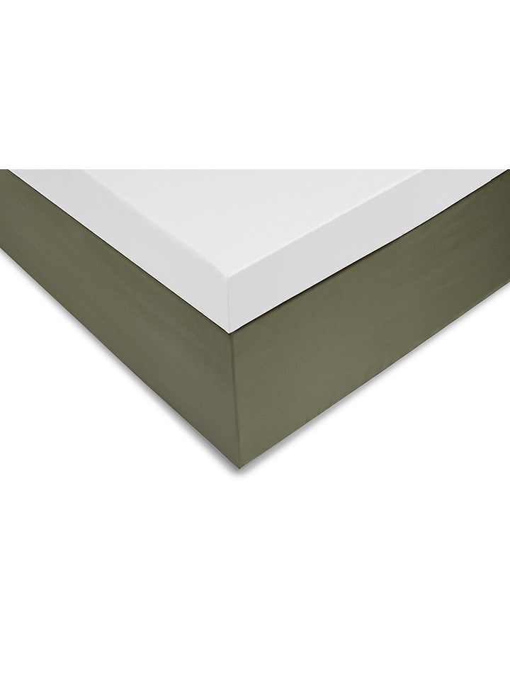 Zo!Home Satynowe prześcieradło "Satinado" w kolorze białym na topper z gumką rozmiar: 140x200 cm