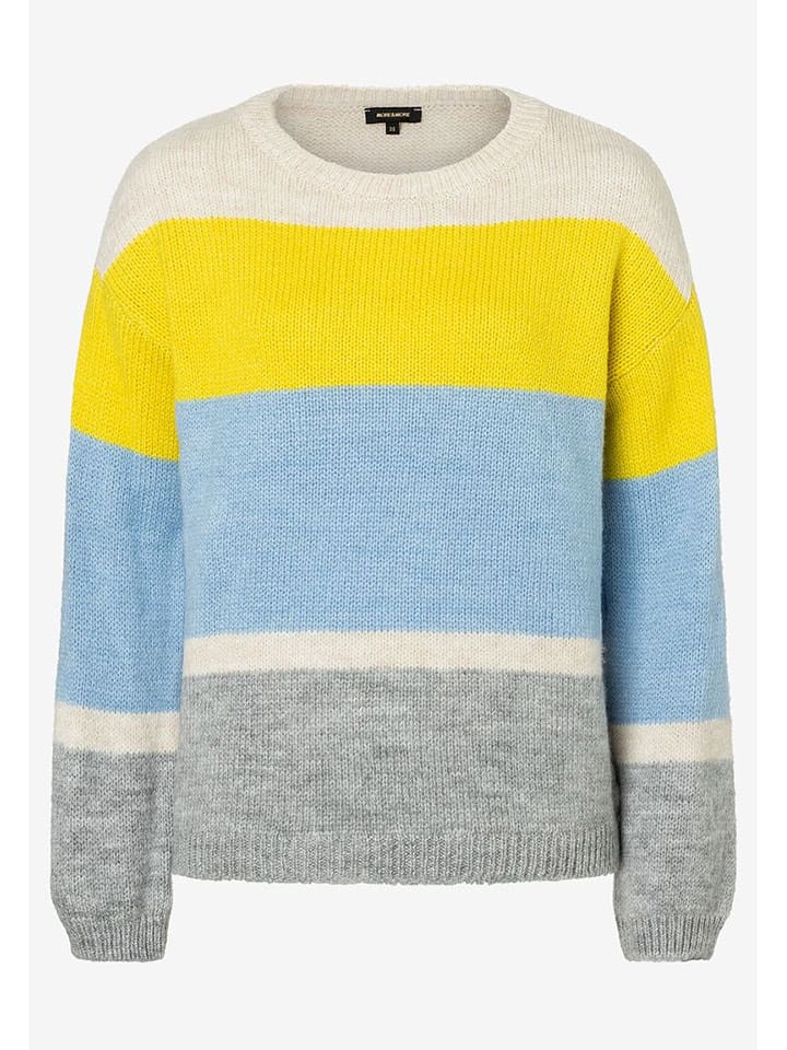 More & More Sweter w kolorze błękitno-szaro-żółtym rozmiar: 42