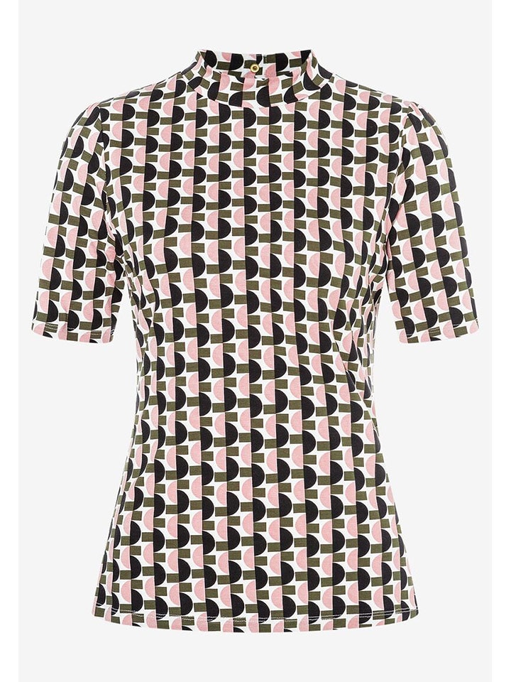 More & More Koszulka w kolorze oliwkowo-jasnoróżowym rozmiar: 38