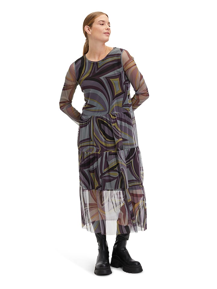 CARTOON Sukienka w kolorze czarno-fioletowym rozmiar: 38